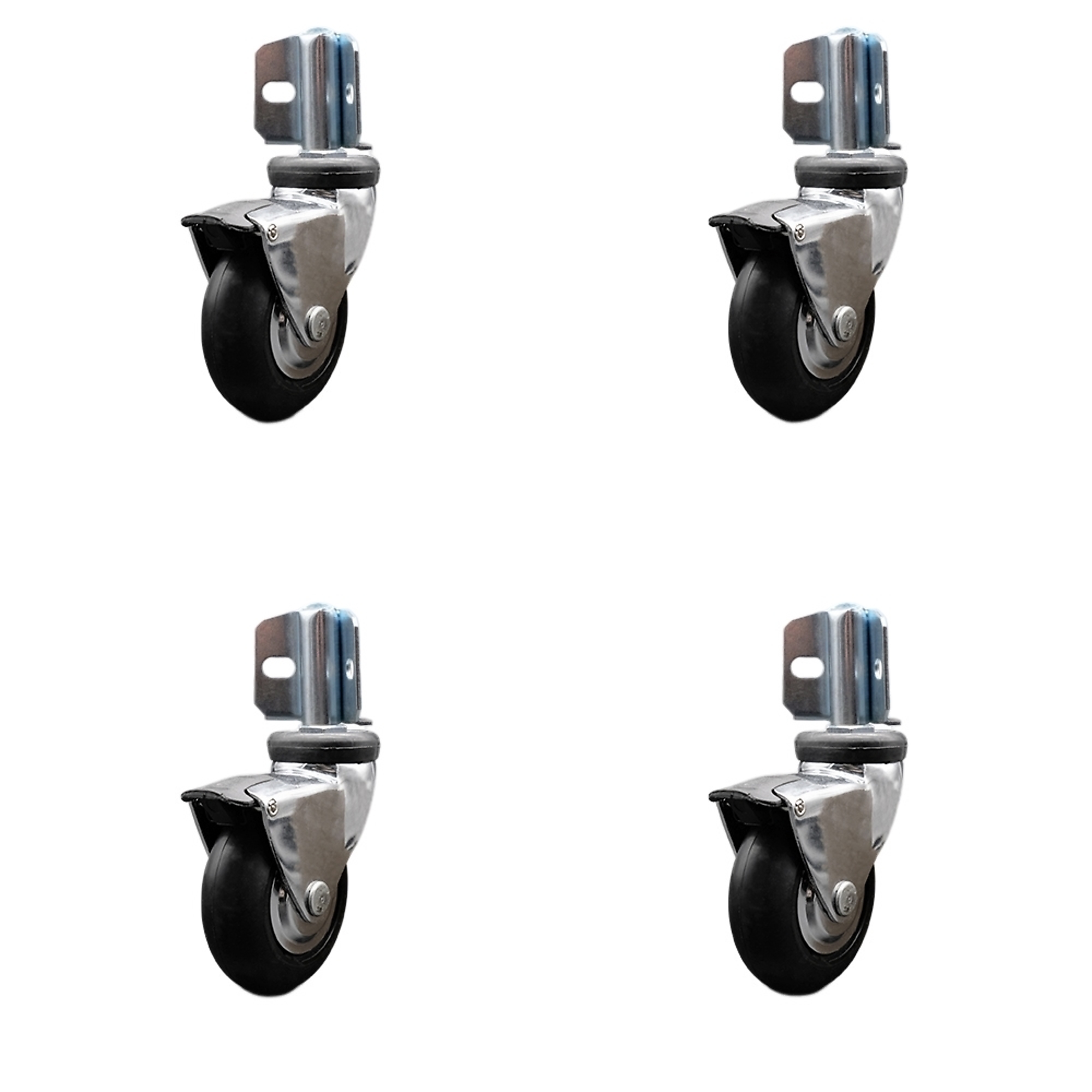 Service Caster, 3in. x 15/16in. Stem Casters, Wheel Diameter 3 in, Caster Type Swivel, Package (qty.) 4, Model# GR03S310-NPRB-BC-B-71678-4-CB90-4